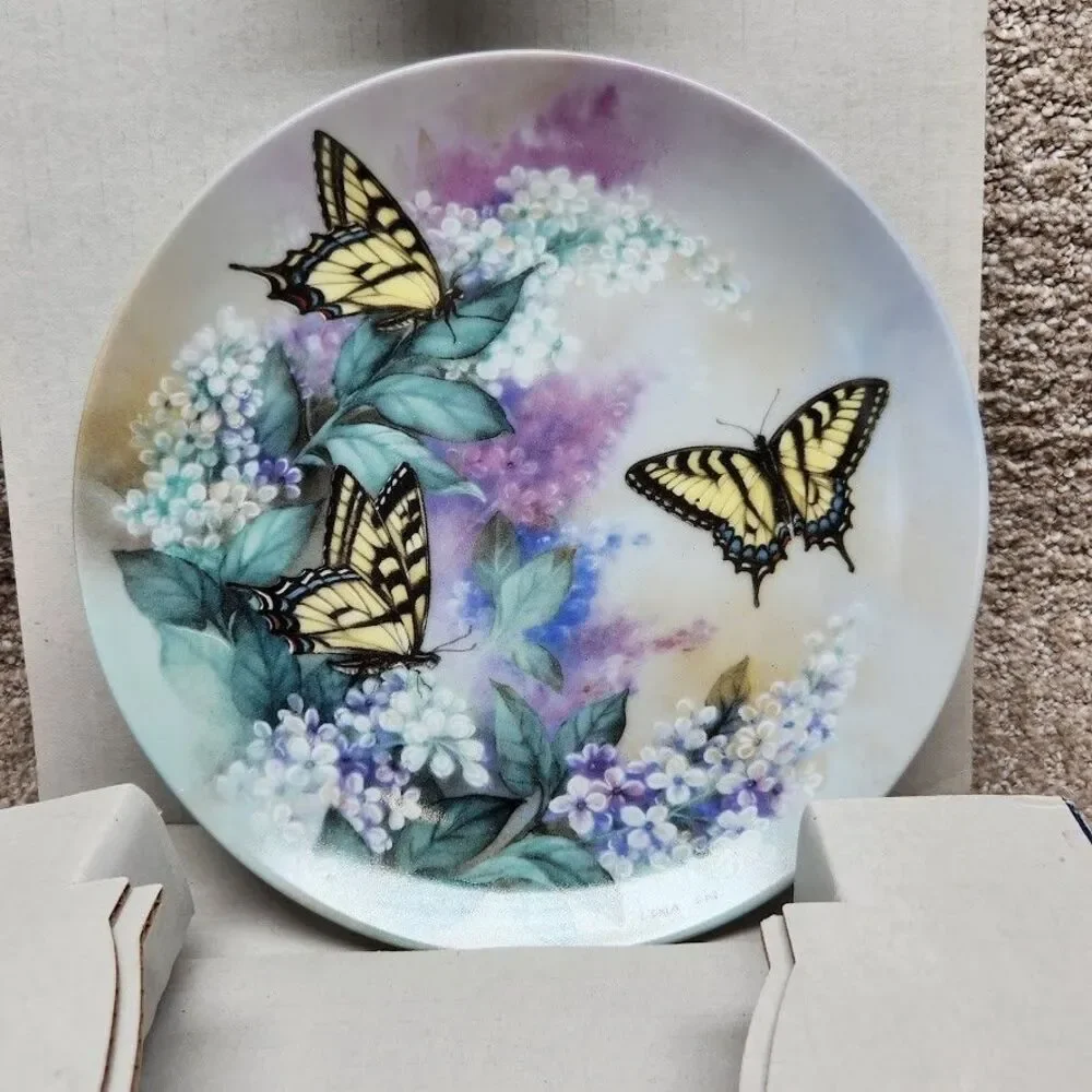 Lena Lui Collectors Plate Western Tiger Swallowtails 1988 Gossamer Wings Series